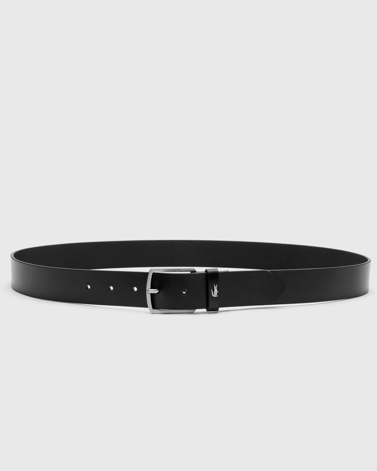 Lacoste 35 PLAIN LEATHER BELT Black Mens Keychain