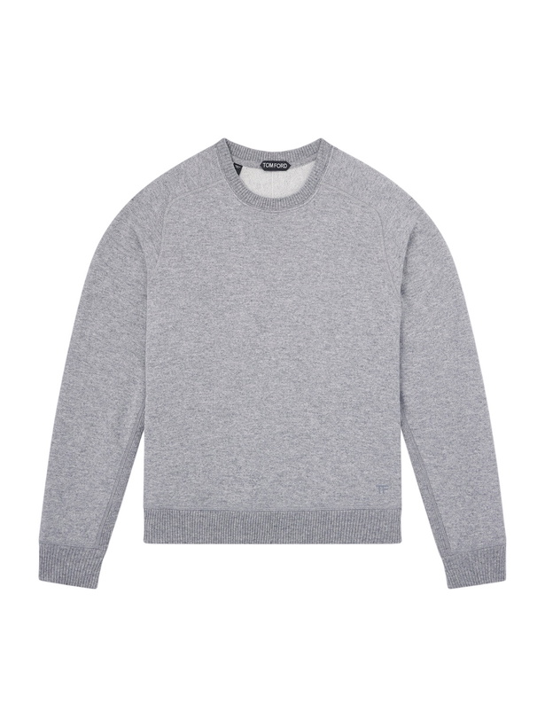 Photo: TOM FORD - Cashmere and Cotton-Blend Sweater - Gray