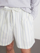TEKLA - Straight-Leg Striped Organic Cotton-Poplin Shorts - Neutrals