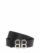 BALENCIAGA - 3.5cm Crypto Bb Leather Belt