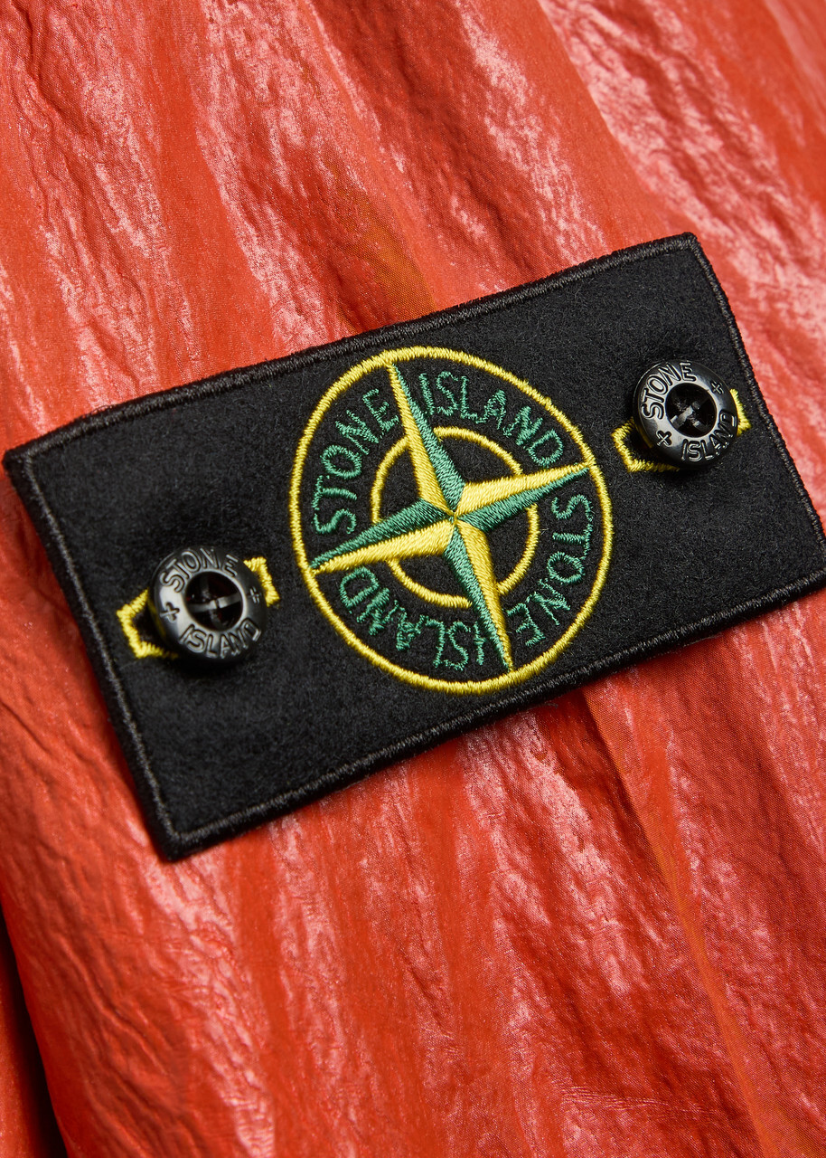 Stone Island Slick Hooded Nylon-tela Jacket Orange