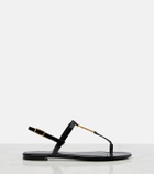 Saint Laurent Cassandre patent leather thong sandals