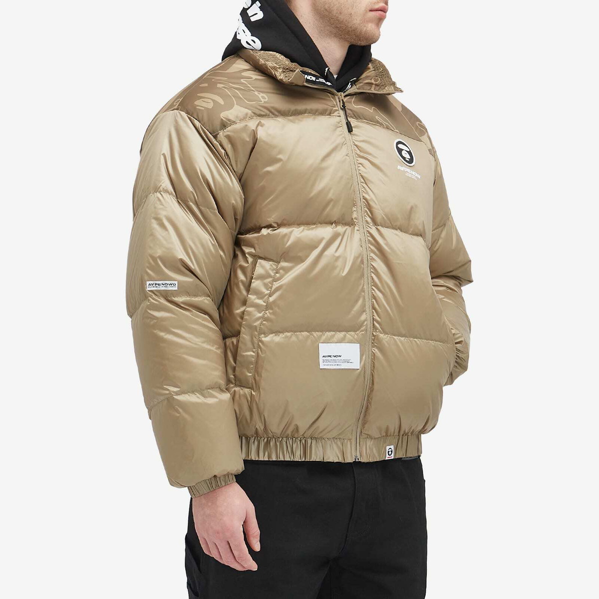 Men's AAPE Now Camo Down Jacket in Dark Beige AAPE by A Bathing Ape
