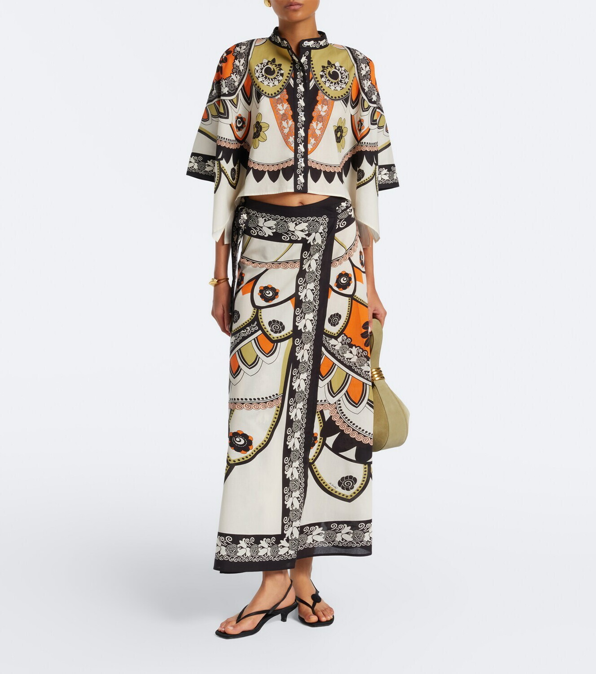 La DoubleJ Sarong printed cotton muslin wrap skirt