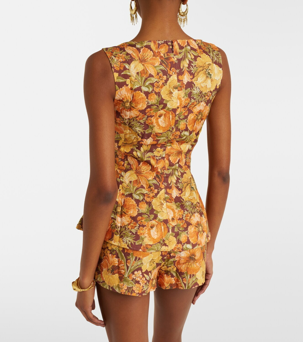 Faithfull Ana floral linen top