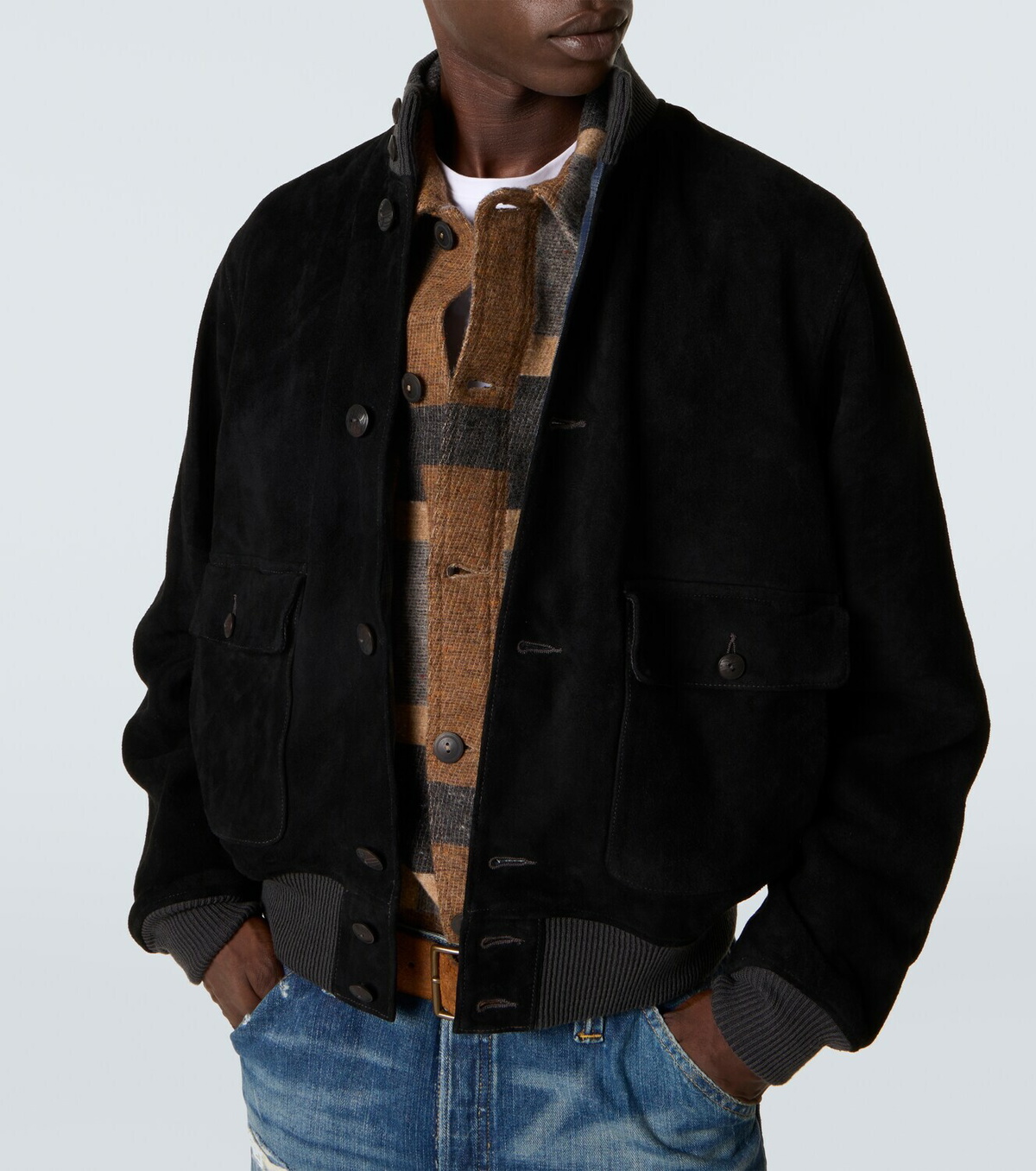 RRL Mason suede bomber jacket