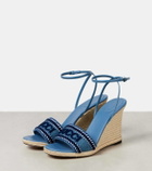 Gucci Logo denim espadrille wedges