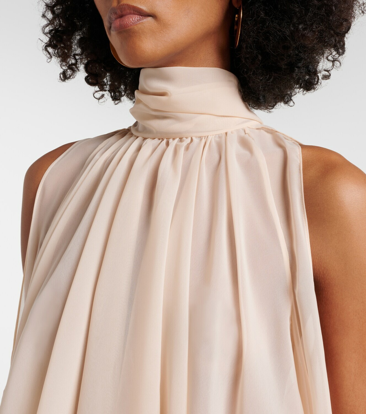 Blumarine Asymmetric georgette blouse