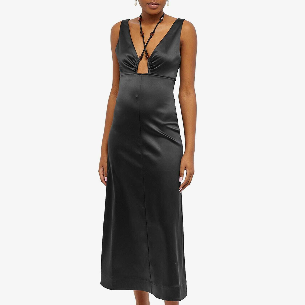 GANNI Women's Halter-Neck Dress in Black GANNI