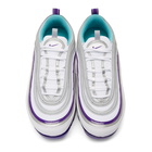 Nike White and Purple Air Vapormax 97 Sneakers