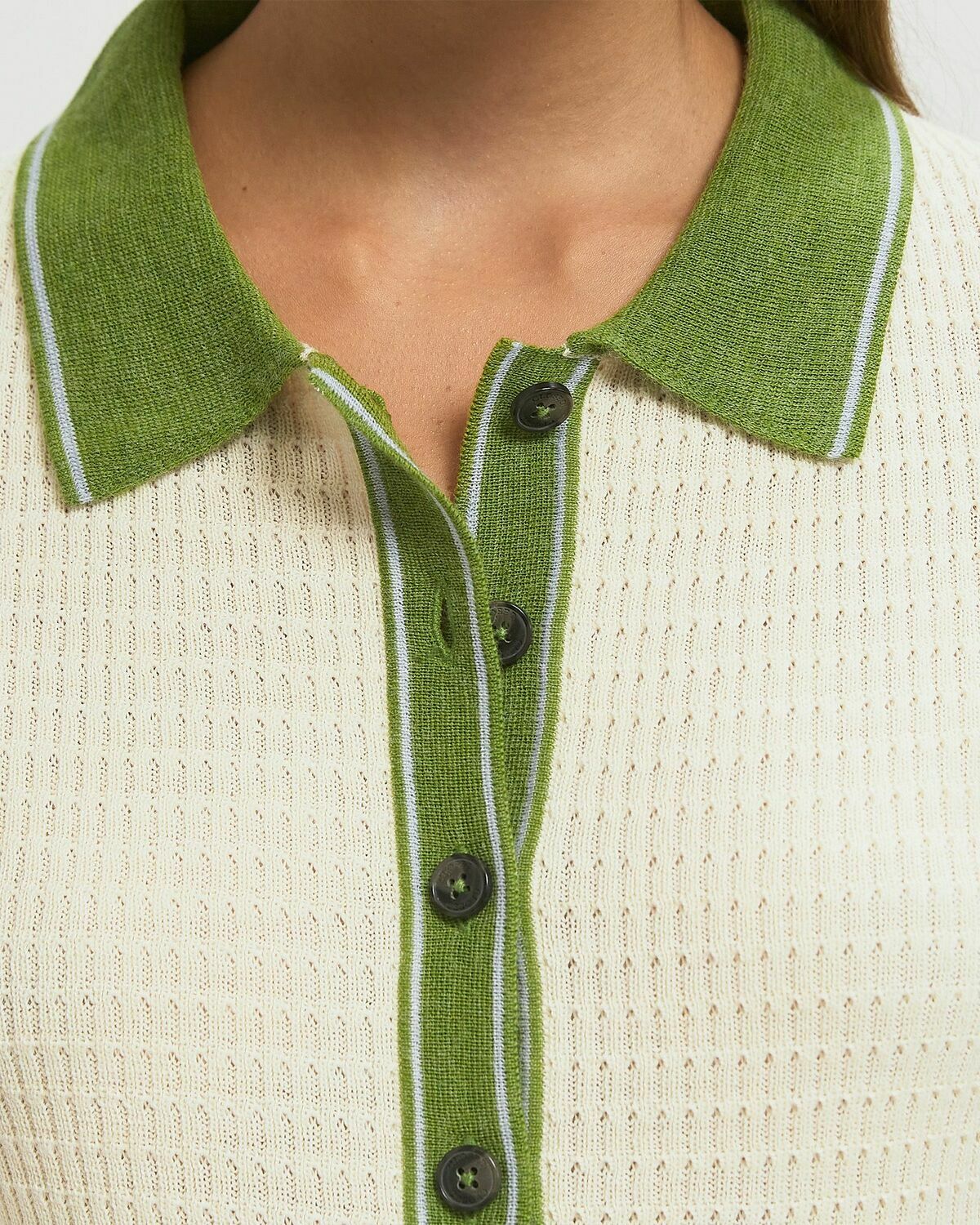 CLOSED SHORT SLEEVE POLO CARDIGAN Beige Womens Top