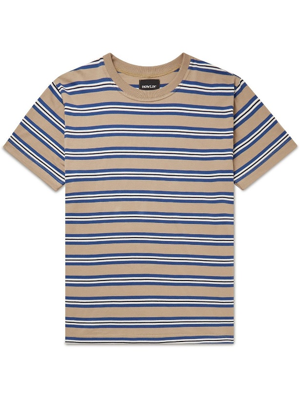 Photo: Howlin' - Between Two Worlds Striped Cotton-Jersey T-Shirt - Brown