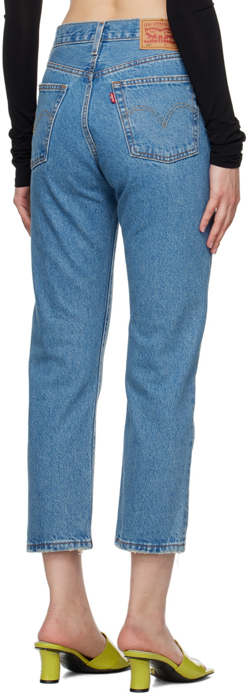 Levi's Blue 501 Original Cropped Jeans Levi's Red