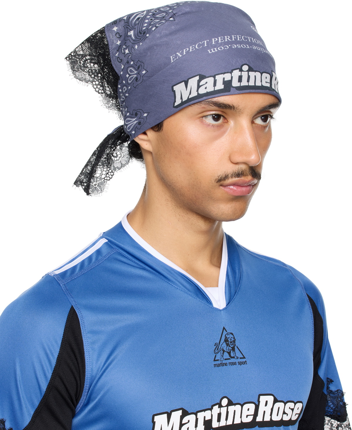 Martine Rose SSENSE Exclusive Navy Lace Bandana Martine Rose