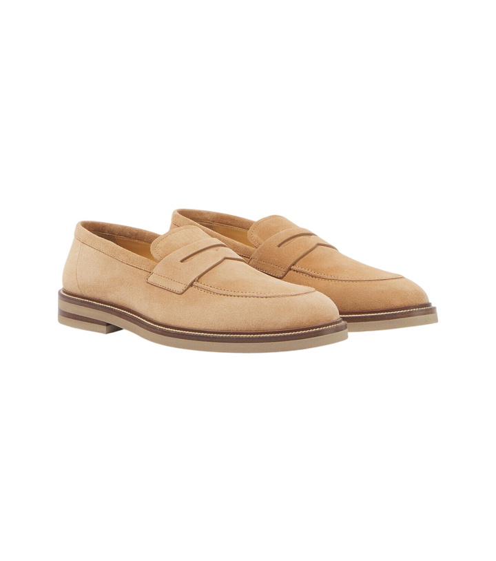 Photo: Brunello Cucinelli Suede penny loafers