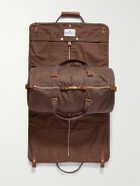 Bennett Winch - Logo-Embroidered Leather-Trimmed Cotton-Twill Suit Carrier and Holdall