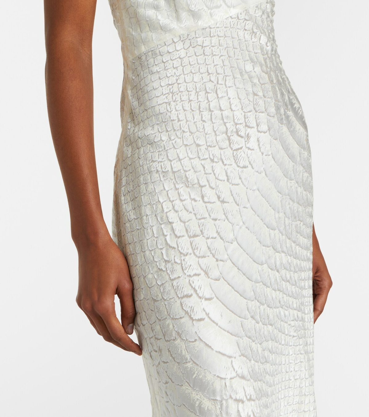 Roberto Cavalli Snake-print one-shoulder gown