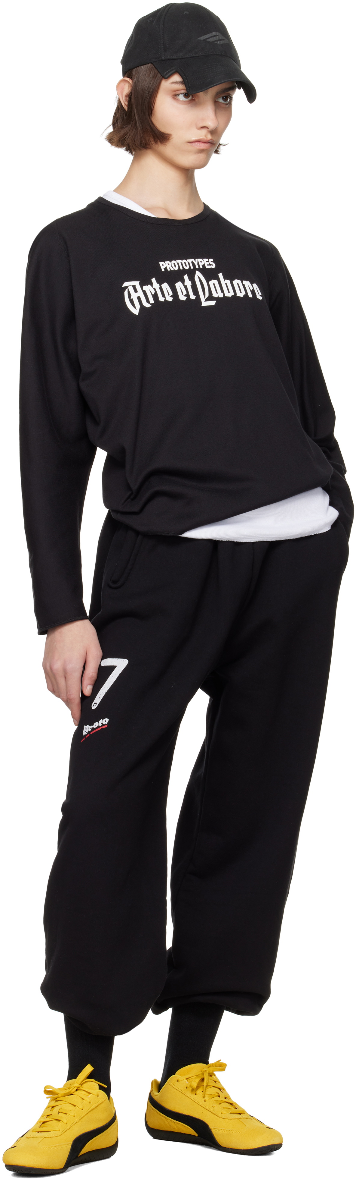 Prototypes Black '07' Cropped Lounge Pants