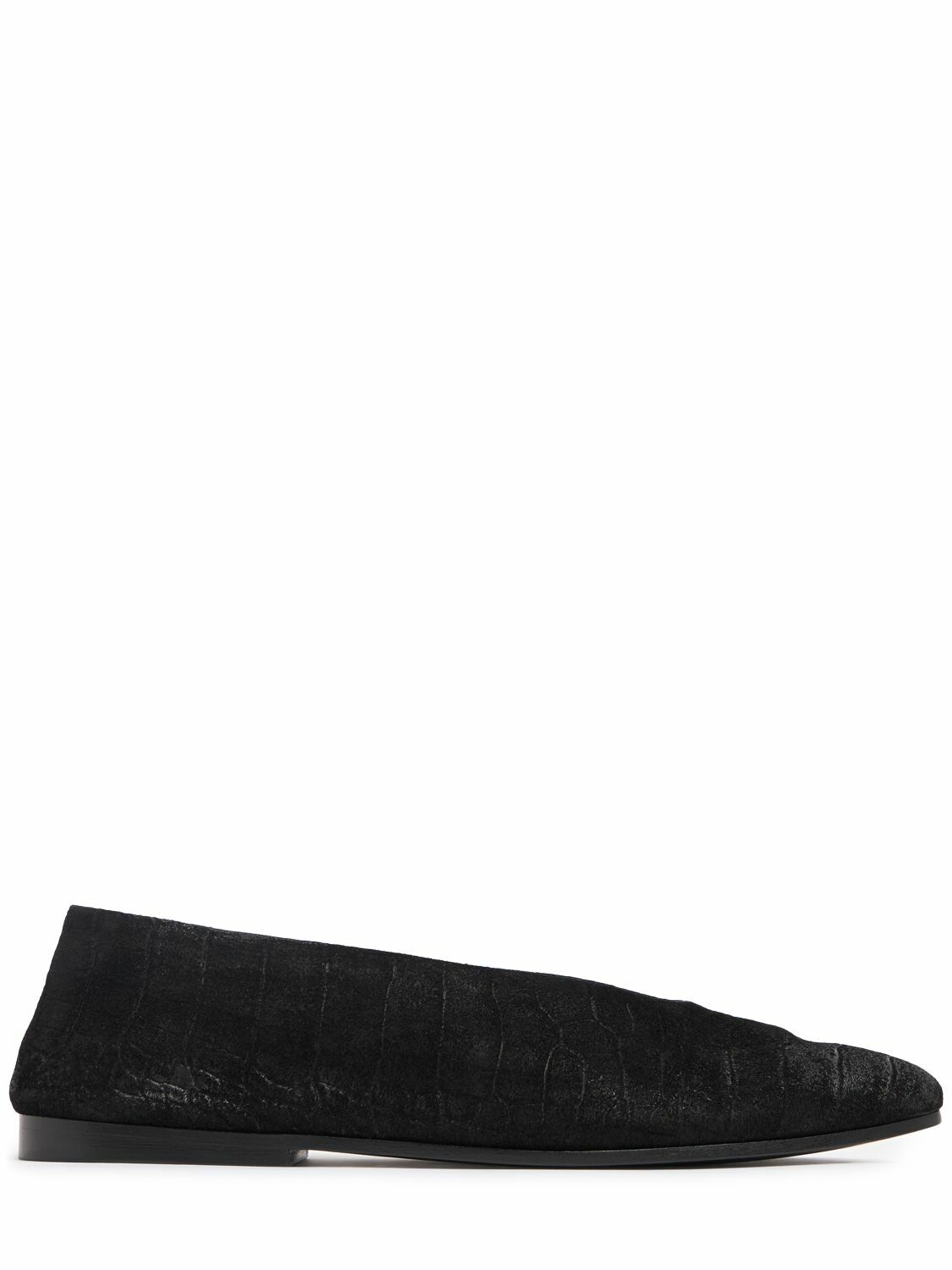 MARSELL Scivolo Embossed Suede Ballerina Flats