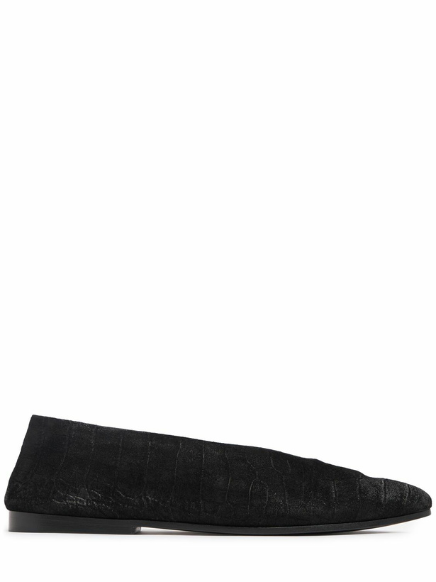 Photo: MARSELL Scivolo Embossed Suede Ballerina Flats