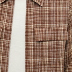 Auralee Men's Linen Silk Check Jacket in Brown Check