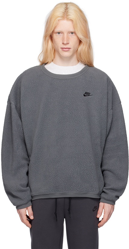 Photo: Nike Gray Embroidered Sweater