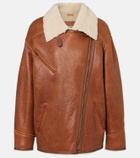Isabel Marant Adelina shearling-trimmed leather jacket