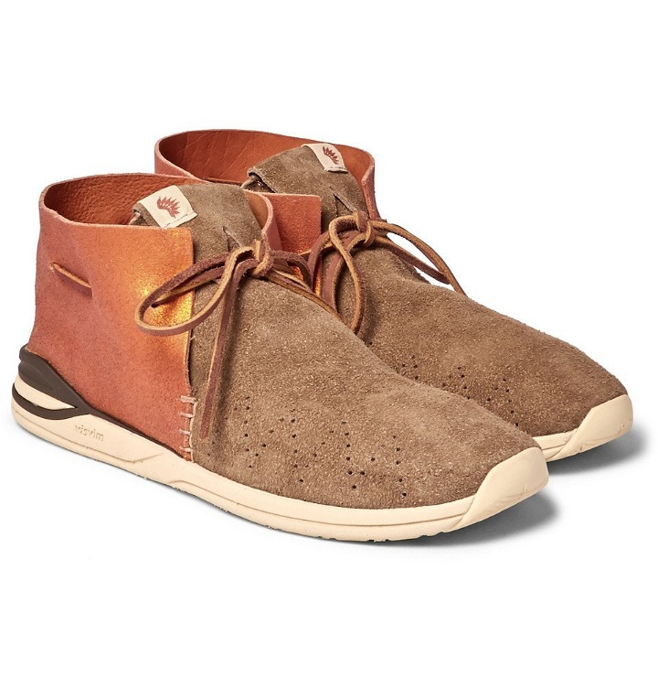 Photo: visvim - Huron Leather And Suede Sneakers - Camel