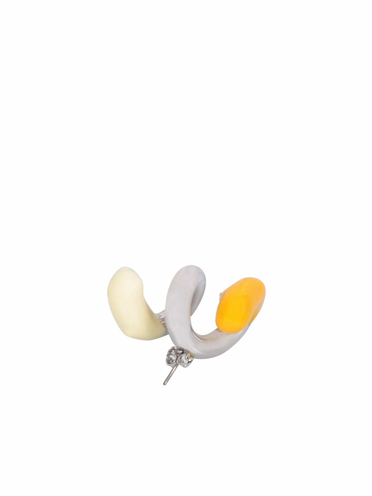 Sunnei Fusillo Rubberized Silver/ Beige Earrings