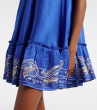 Poupette St Barth Cleo embellished floral satin minidress