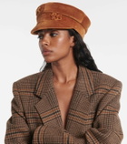Ruslan Baginskiy Logo velvet newsboy cap