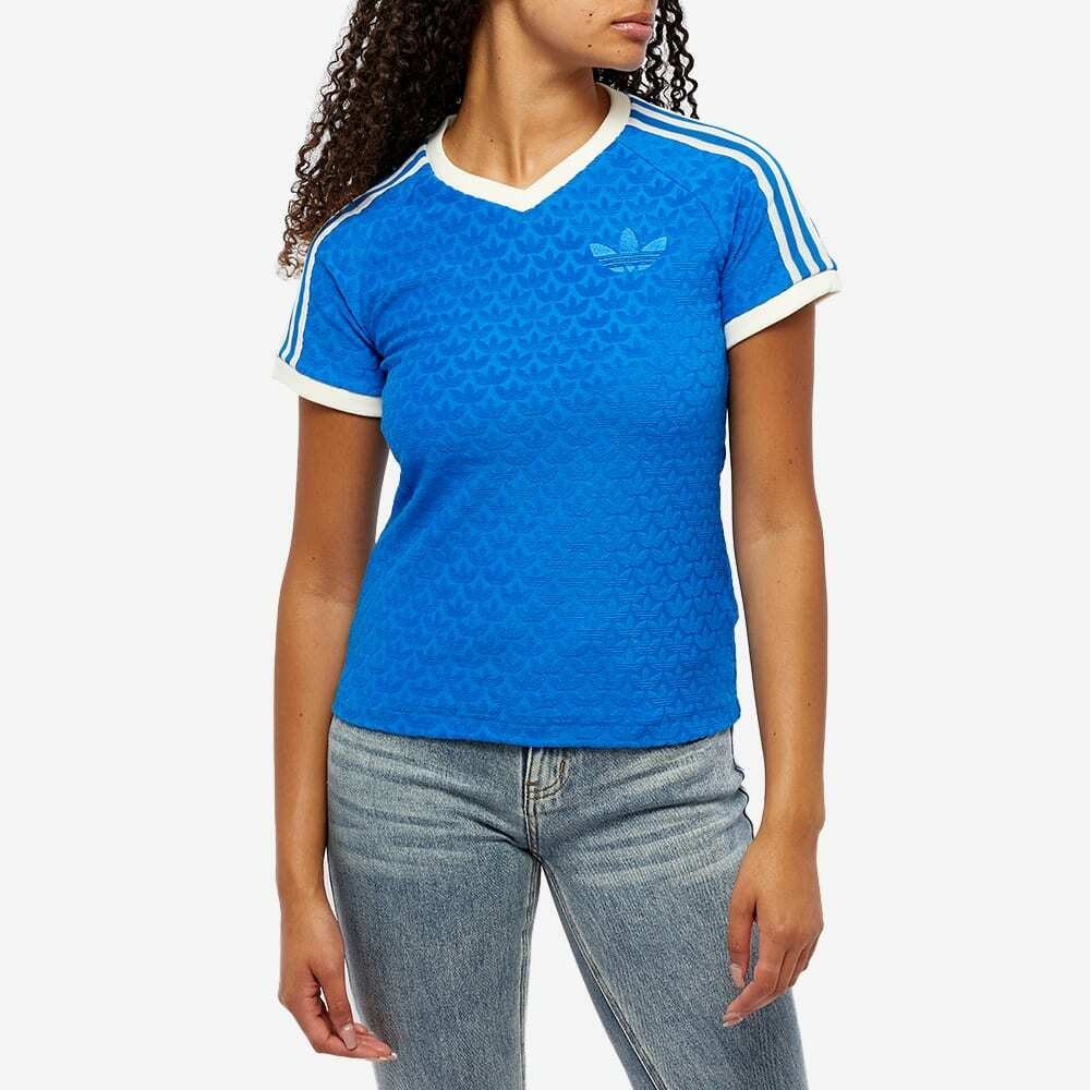 Adidas Women's Adicolor 70s Monogram T-Shirt in Bluebird adidas