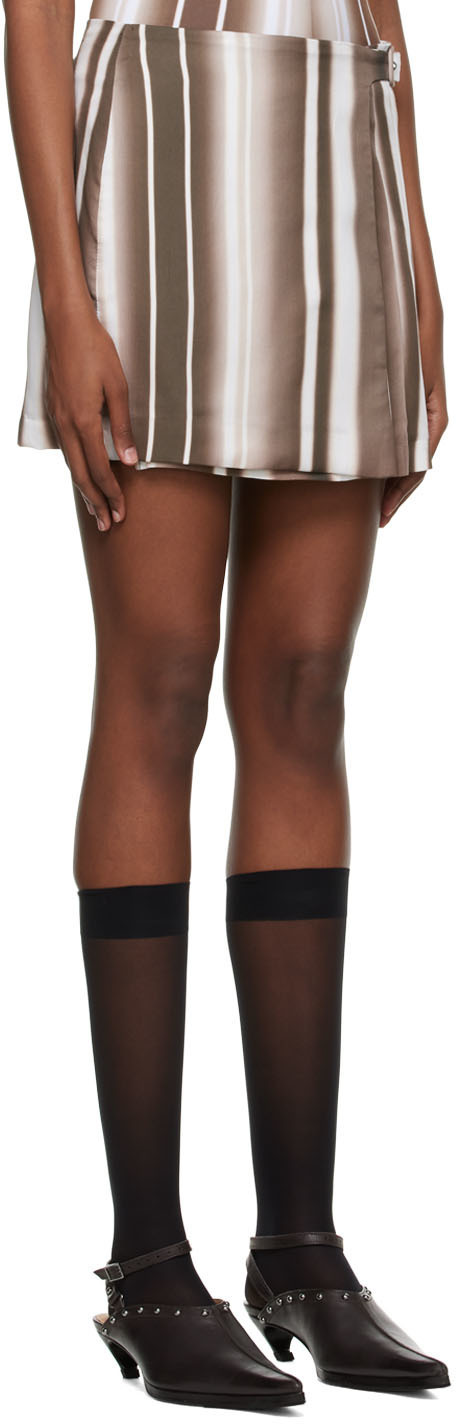 Anne Isabella Brown Tencel Mini Skirt