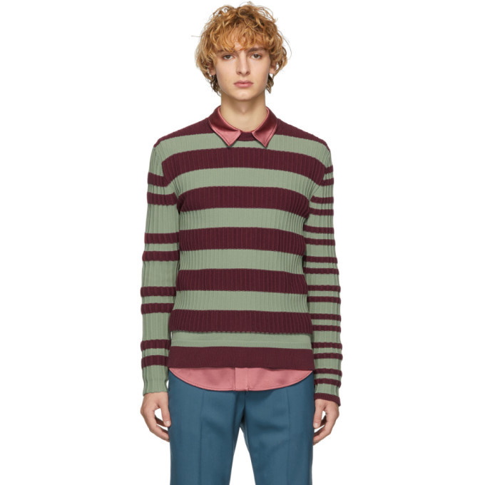 Photo: Marni Burgundy and Green Striped Sweater