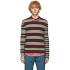 Marni Burgundy and Green Striped Sweater