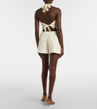 Versace Underwater Barocco silk twill shorts