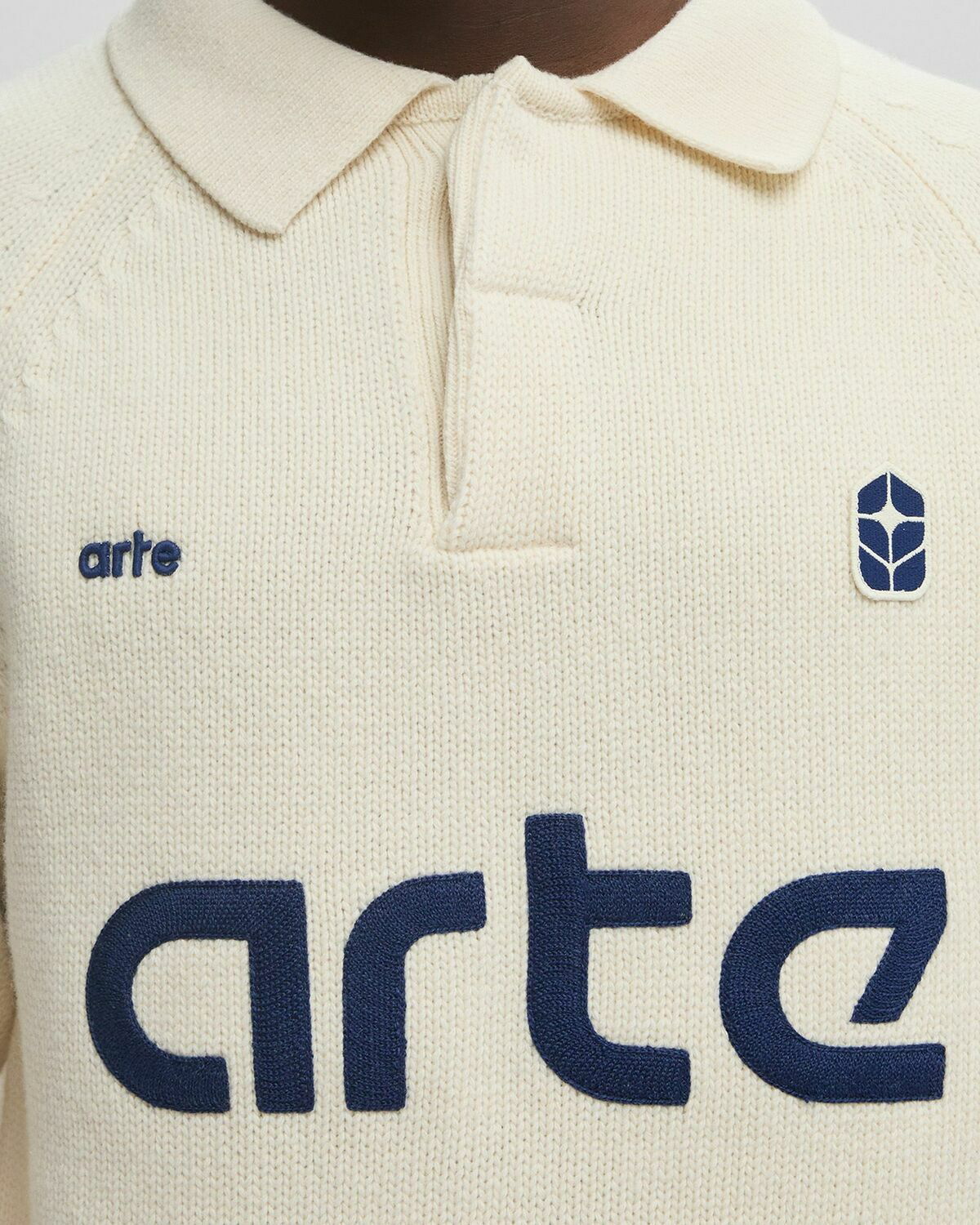 Arte Antwerp Polo Futebol Knit Beige Mens Pullover Arte Antwerp