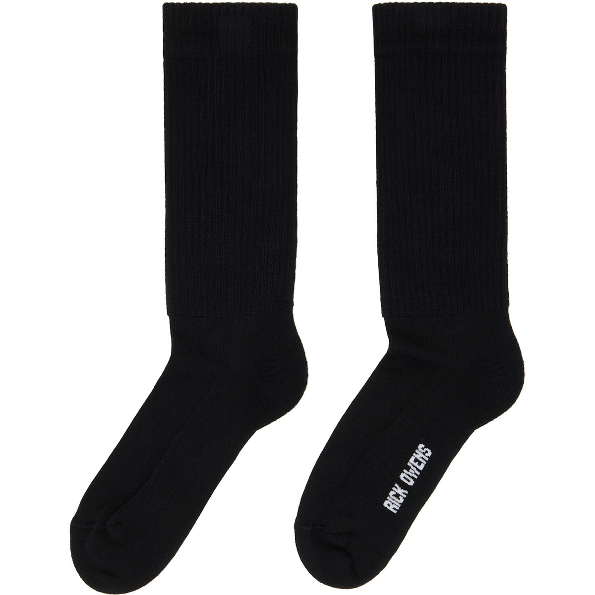 Rick Owens Black Tower Mid Calf Socks
