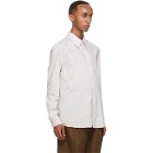 Lemaire Beige and White Silk Striped Regular Shirt