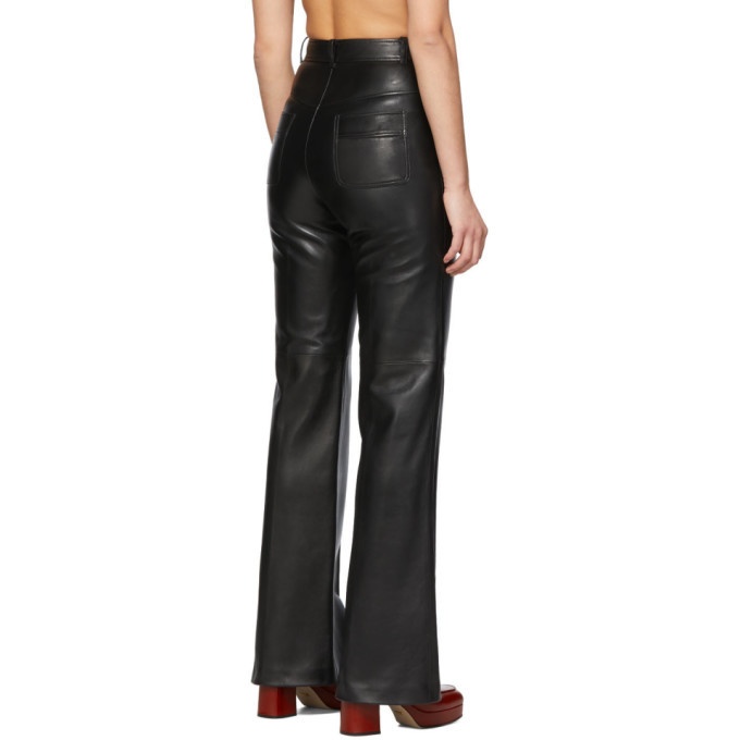Gucci Black Grained Leather Pants  SSENSE Canada