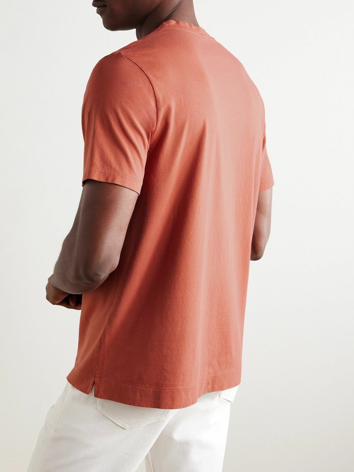 Boglioli - Garment-Dyed Cotton-Jersey T-Shirt - Orange