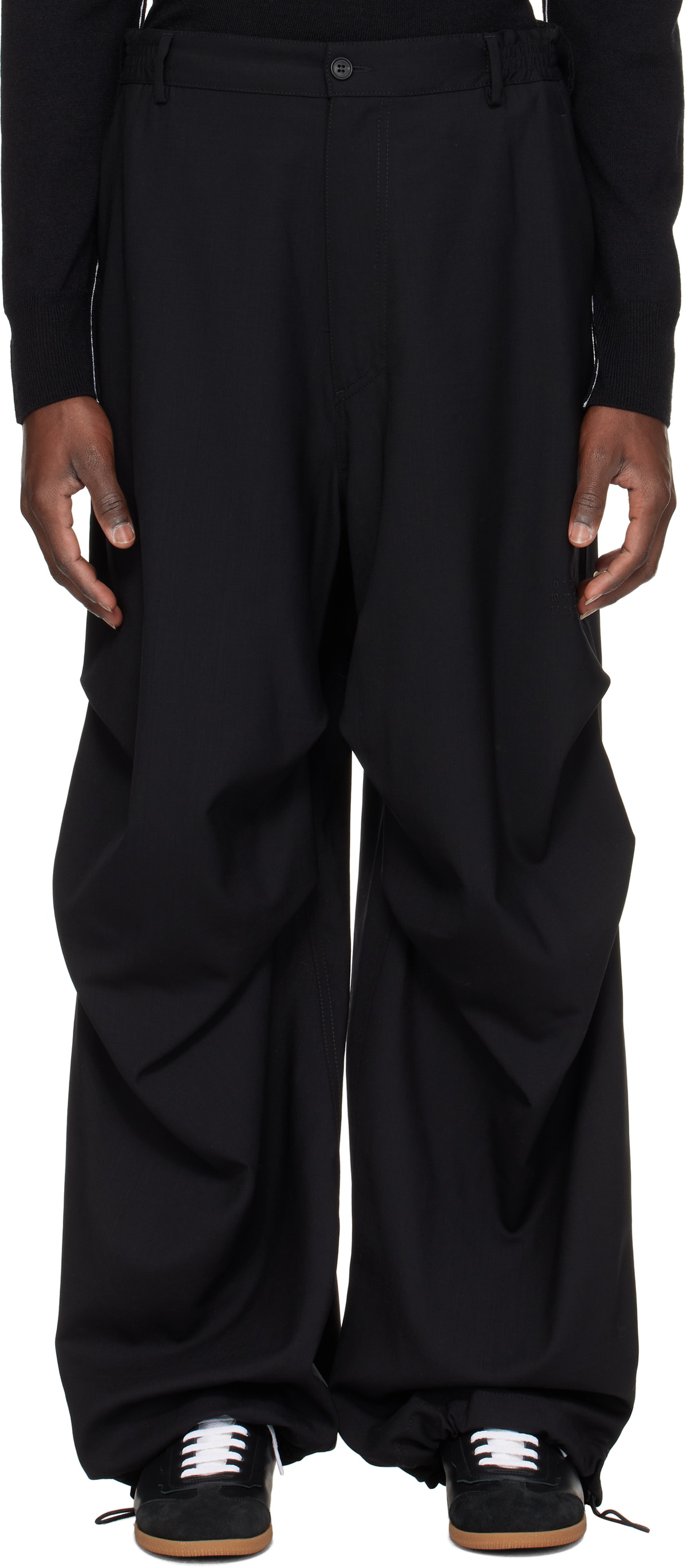 MM6 Maison Margiela Black Draped Trousers MM6 Maison Margiela