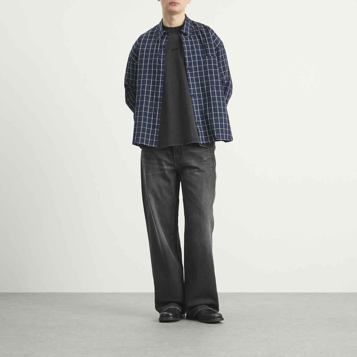 Won Hundred Men's Maza Check Shirt in Navy Blue