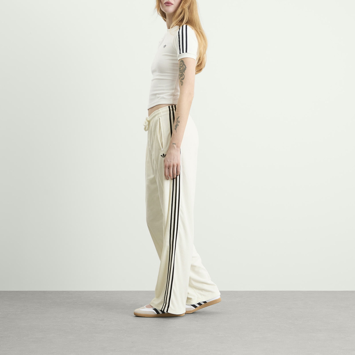 Adidas Women's Terry Towel Track Pants in Off White