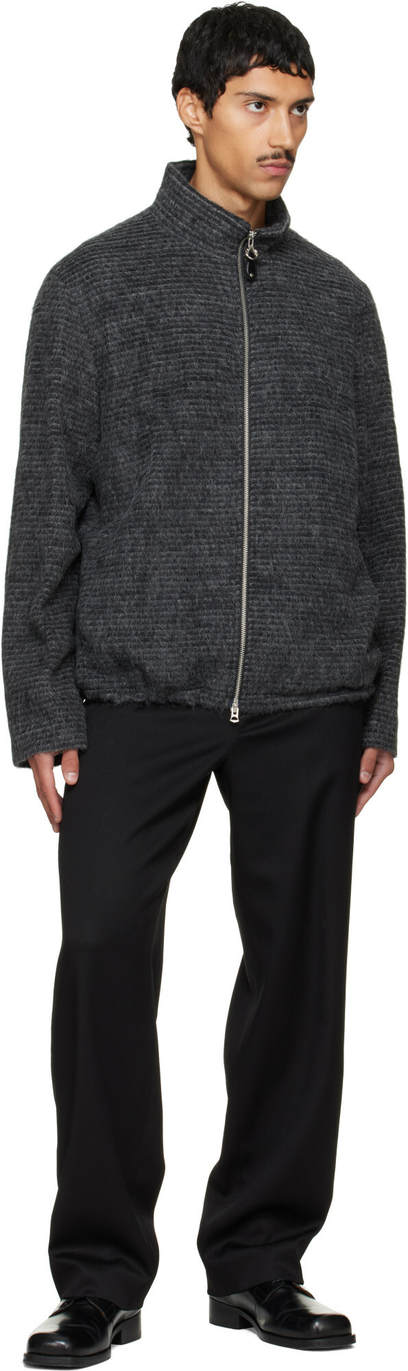 Solid Homme Black Twill Trousers