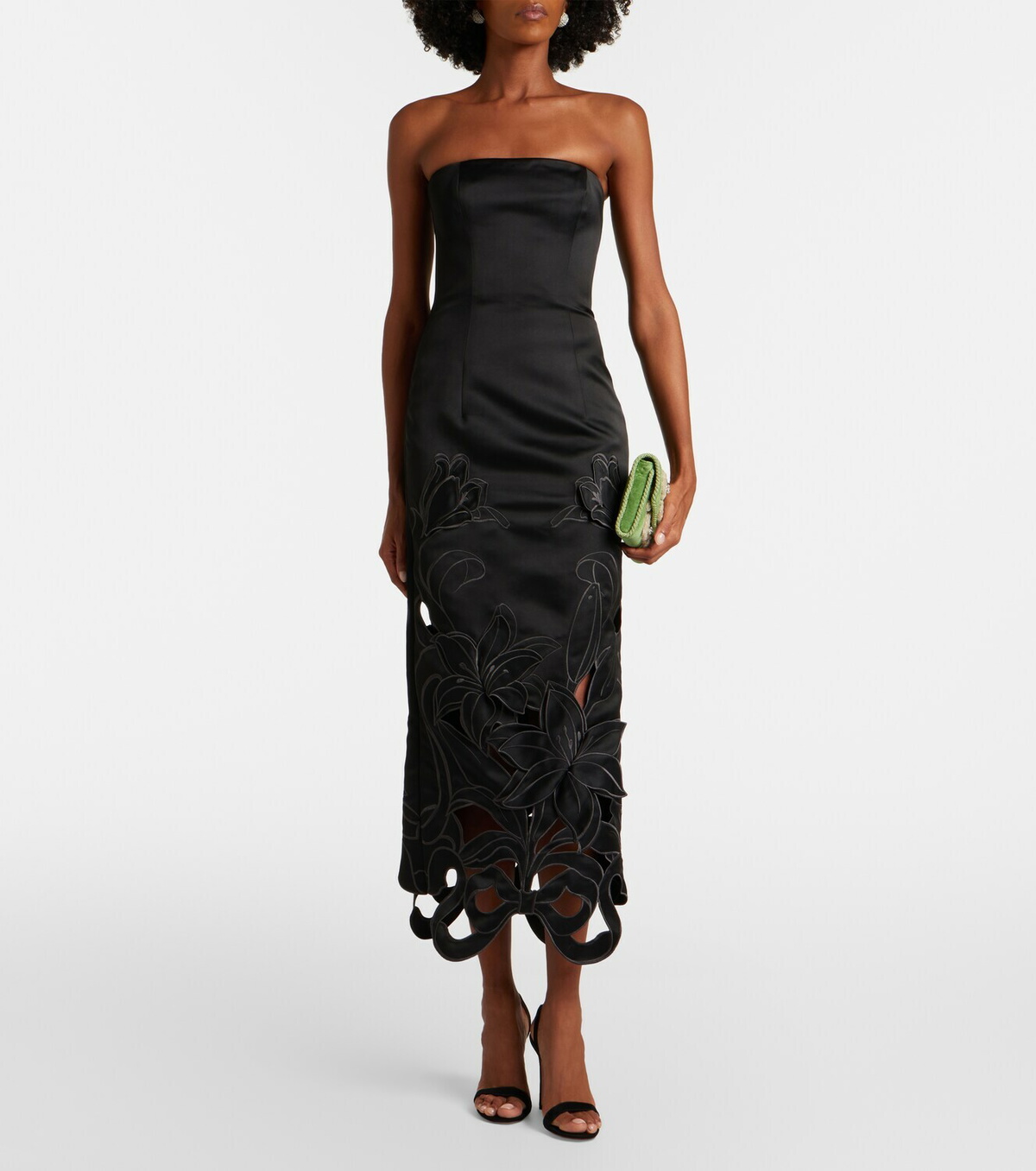 Leo Lin Rayna floral-appliqué bustier gown