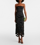 Leo Lin Rayna floral-appliqué bustier gown