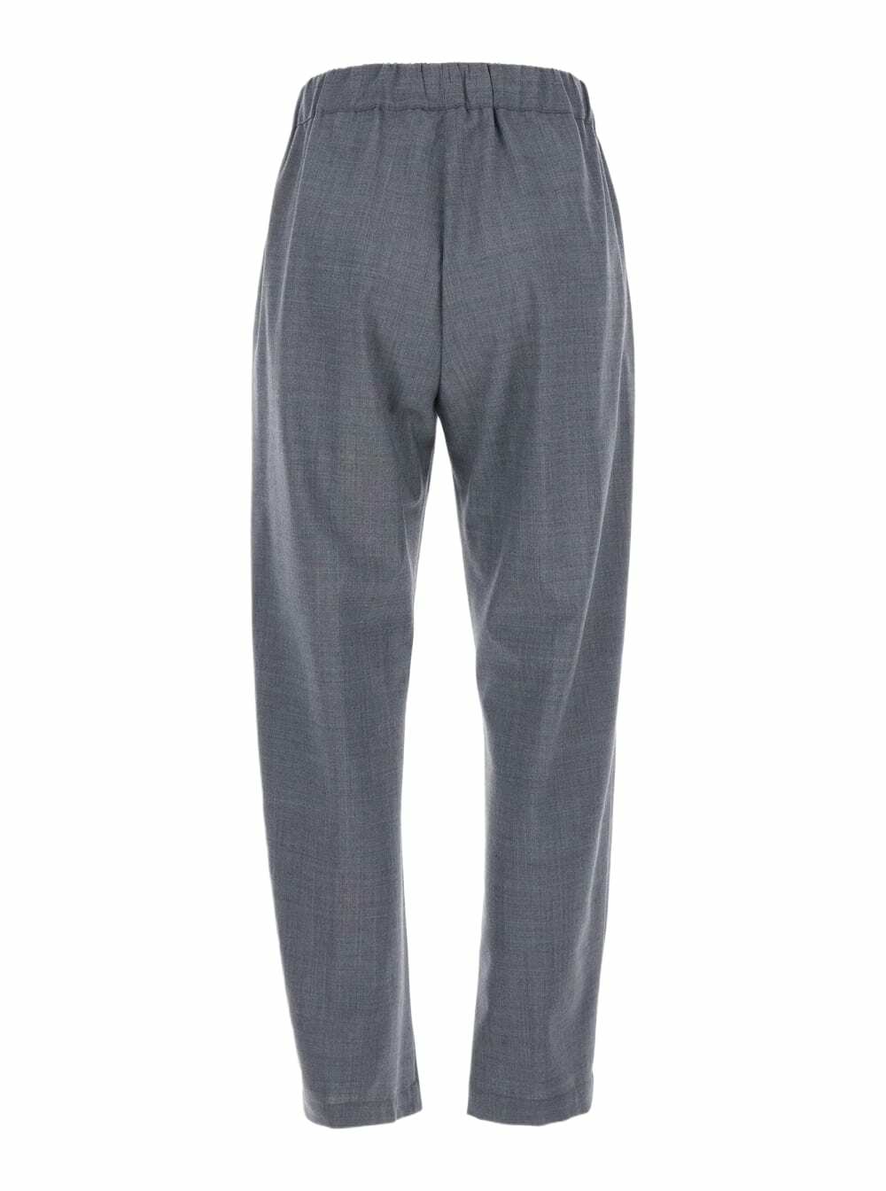 SEMICOUTURE buddy Grey Cropped Pants With Drawstring Waist In Cotton Woman