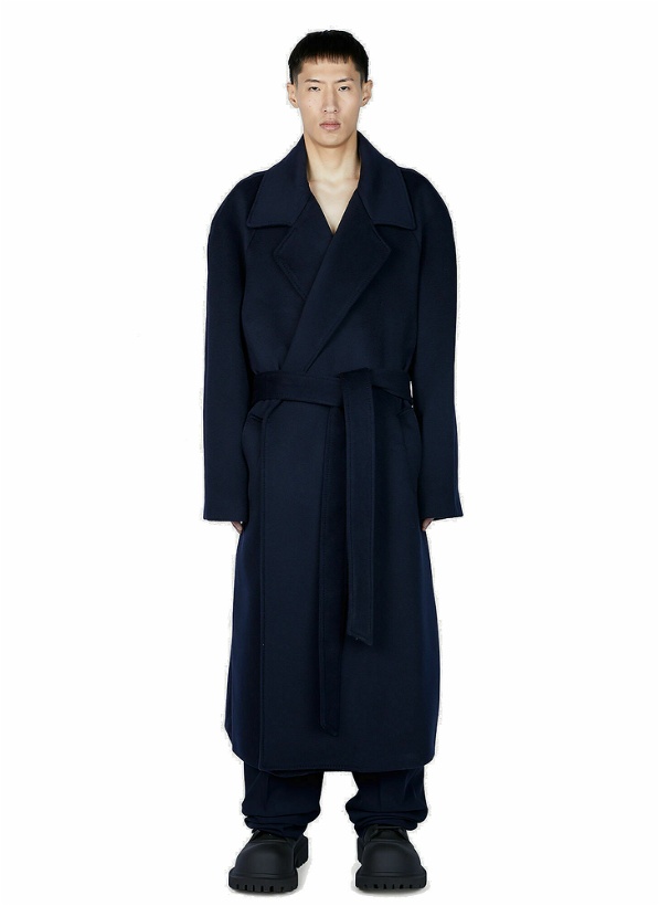 Photo: Balenciaga - Raglan Belted Coat in Dark Blue