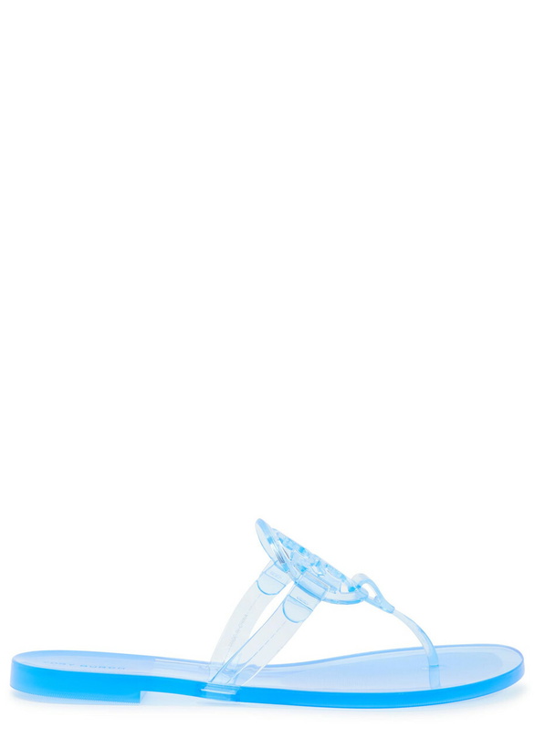 Photo: Tory Burch Miller Logo Jelly Sandals Blue
